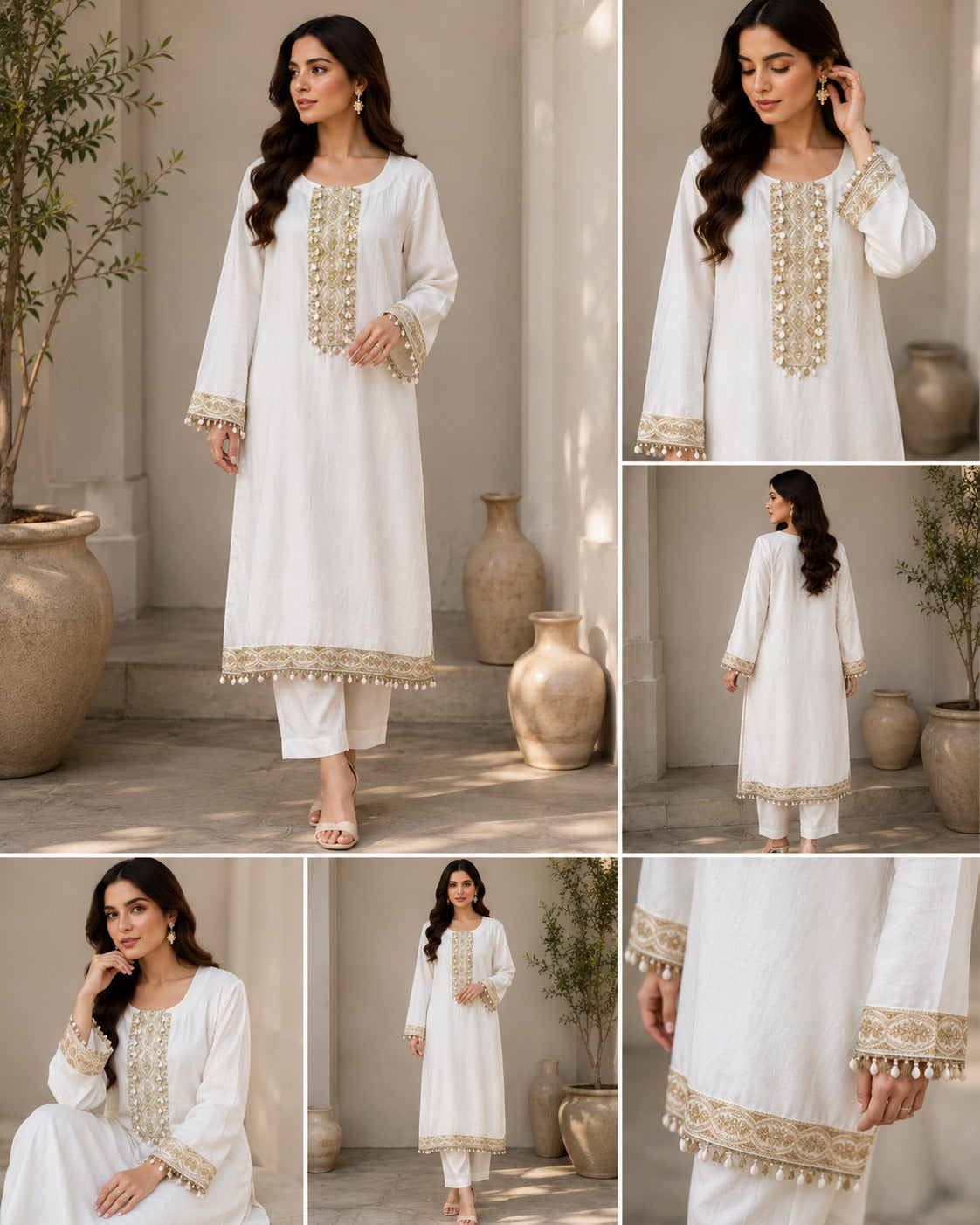 Ivory Elegance Embroidered Kurta Set